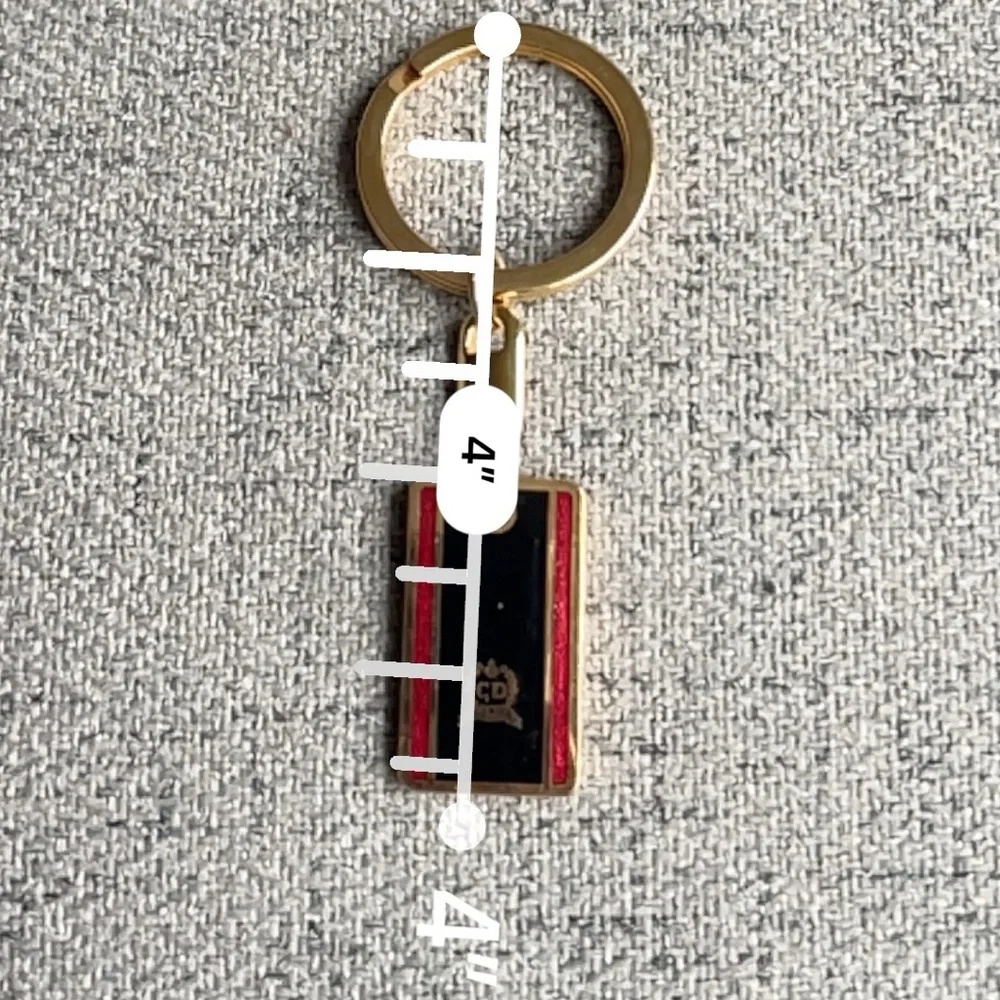 Christian Dior Vintage Black and Red enamel Goldtone keychain